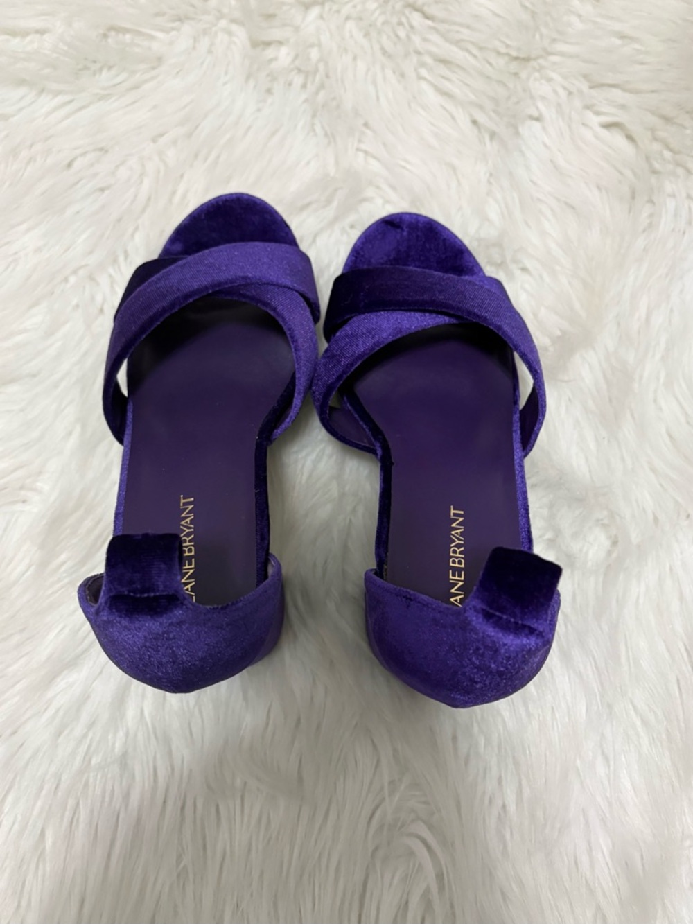 Lane Bryant Royal Purple Velvet Platform Sandals - Picture 2 of 5